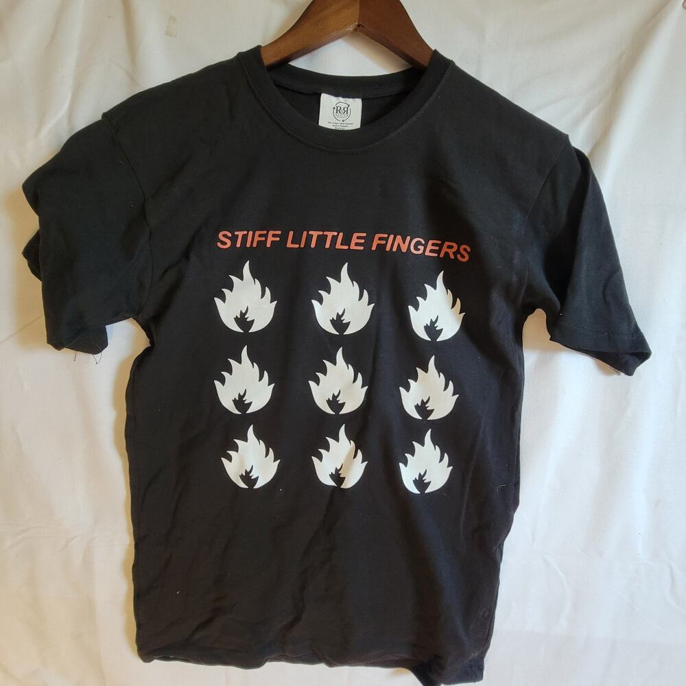 stiff Little Fingers band t shirt size small black